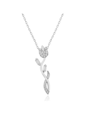 925 Gümüş Gül 925 Ayar Gümüş Kolye