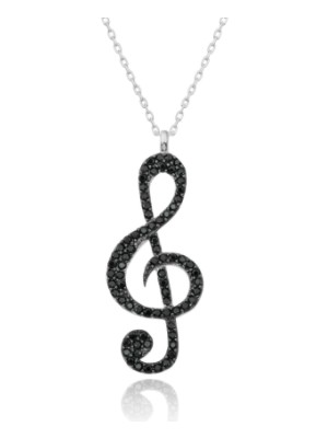 925 Gümüş Sol Anahtarı 925 Ayar Gümüş Kolye