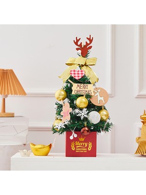 Prettyia Noel Ağacı Mini Aydınlık Gerçekçi Yapay Işıklar Masaüstü Altın Yay (Yurt Dışından)