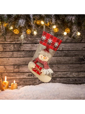 Prettyia Noel Çorap Şeker Kılıfı Çanta Asılı Süs Kardan Adam (Yurt Dışından)