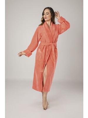 Nuşa Pembe Filoşlu Cotton Bayan Bornozu