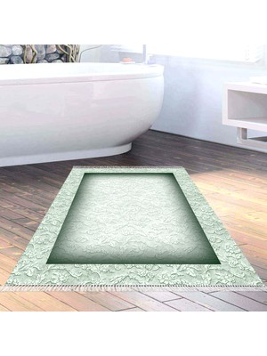 Alanur Home Eko Trend Djt Banyo Paspası Yıkanabilir Kaymaz Taban 767 Bordürlü Yeşil