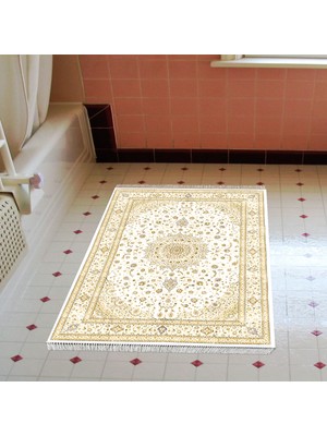 Alanur Home Eko Trend Djt Banyo Paspası Yıkanabilir Kaymaz Taban P1360 Osmanlı Krem