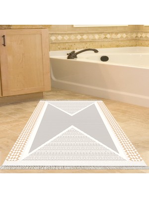 Alanur Home Eko Trend Djt Banyo Paspası Yıkanabilir Kaymaz Taban P1526 Modern Krem