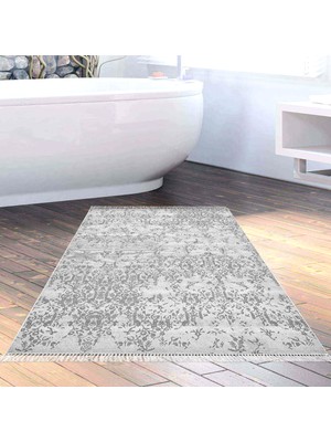 Alanur Home Eko Trend Djt Banyo Paspası Yıkanabilir Kaymaz Taban 1918 Modern Gri