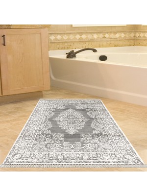 Alanur Home Eko Trend Djt Banyo Paspası Yıkanabilir Kaymaz Taban 762 Osmanlı Gri