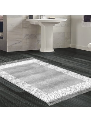 Alanur Home Eko Trend Djt Banyo Paspası Yıkanabilir Kaymaz Taban 1460 Modern Gri