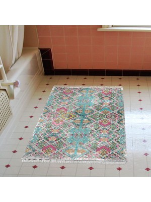 Alanur Home Eko Trend Djt Banyo Paspası Yıkanabilir Kaymaz Taban F5009 Iskandinav Renkli