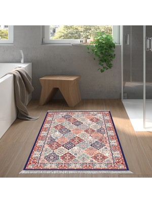 Alanur Home Eko Trend Djt Banyo Paspası Yıkanabilir Kaymaz Taban S5008 Persian Renkli
