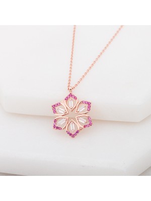 925 Gümüş Kar Tanesi Taşlı 925 Ayar Gümüş Kolye