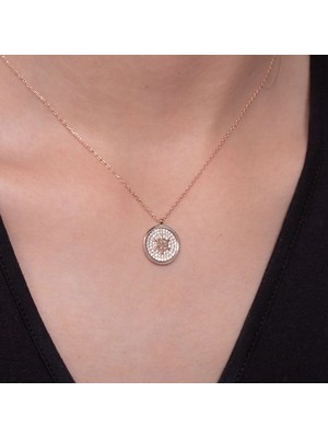 925 Gümüş Kar Tanesi Taşlı Model 925 Ayar Gümüş Kolye