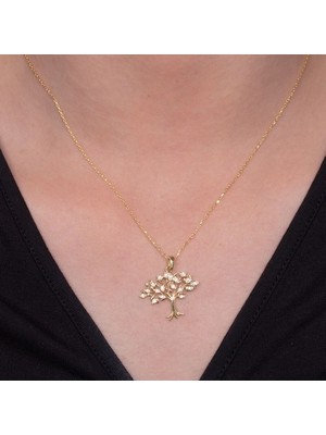 925 Gümüş Dilek Ağacı 925 Ayar Gümüş Kolye