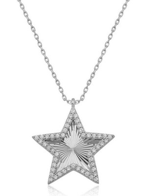 925 Gümüş Fırfır Yıldız 925 Ayar Gümüş Kolye