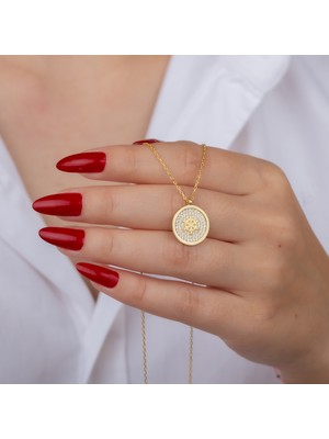 925 Gümüş Kar Tanesi Taşlı 925 Ayar Gümüş Kolye