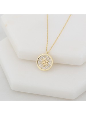 925 Gümüş Kar Tanesi Taşlı 925 Ayar Gümüş Kolye