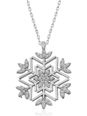 925 Gümüş Kar Tanesi 925 Ayar Gümüş Kolye