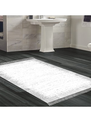 Alanur Home Eko Trend Djt Banyo Paspası Yıkanabilir Kaymaz Taban 1342 Modern Gri