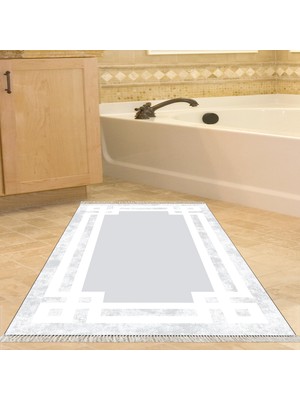 Alanur Home Eko Trend Djt Banyo Paspası Yıkanabilir Kaymaz Taban 657m Modern Gri