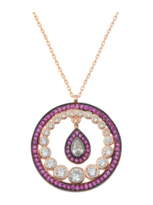 925 Gümüş Damla Nano Taşlı 925 Ayar Gümüş Kolye