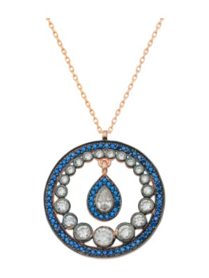 925 Gümüş Damla Nano Taşlı 925 Ayar Gümüş Kolye