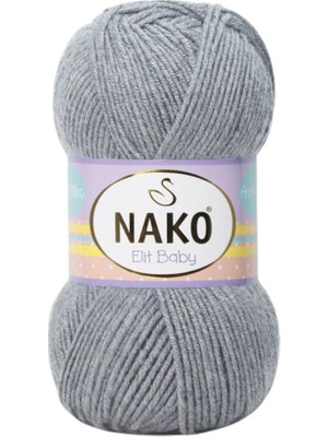 Nako Elit Baby Anti-Pilling El Örgü Ipi Ipliği Yünü Renk KODU:195-AÇIK Gri Melanj