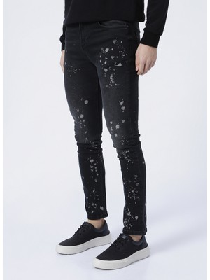 Aeropostale I-EDPK120   Normal Bel Skinny Fit Düz Siyah Erkek Denim Pantolon