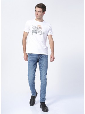 Only & Sons Onsloom Life Slim Blue Jog Pk 8653 Normal Bel Taşlamalı Mavi Erkek Denim Pantolon