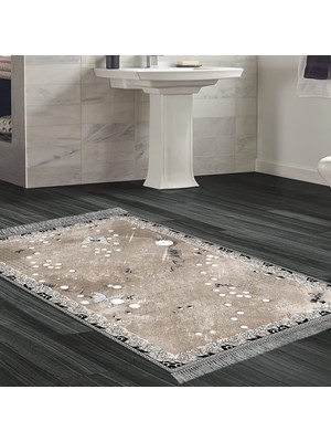 Alanur Home Eko Trend Djt Banyo Paspası Yıkanabilir Kaymaz Taban Mu118 Modern Kahve