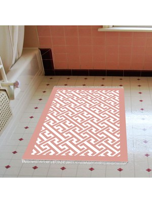 Alanur Home Eko Trend Djt Banyo Paspası Yıkanabilir Kaymaz Taban 769 Modern Pudra