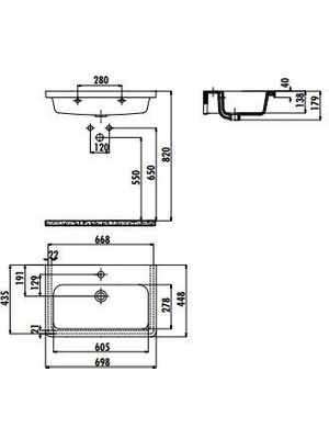 Creavit Ideal 45 x 100 cm Etajerli Mobilya Dolap Uyumlu Lavabo ID100