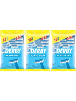 Derby Tek Bıçaklı Banyo Tıraş Bıçağı 13'lü x 3 Paket
