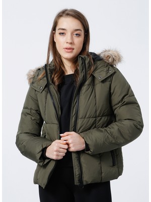 Only Jdydaisy Short Padded Jacket Otw Ha Ceket Yaka Normal Kalıp Düz Koyu Yeşil Kadın Ceket