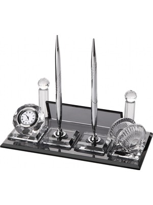CLK İsme Özel Kabartma Modern Gümüş Kristal Masasütü İsimlik