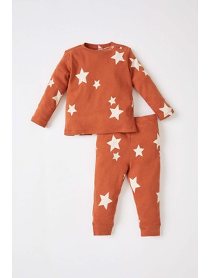 DeFacto Erkek Bebek Yıldız Desenli Uzun Kollu Pamuklu Pijama Takım W9549A221WN