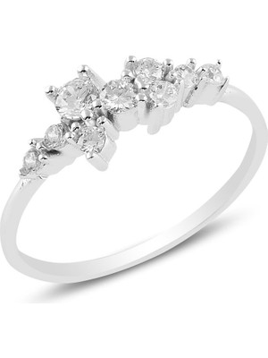 Söğütlü Silver Gümüş Rodyumlu  Zirkon Taşlı Lady Gümüş Yüzük