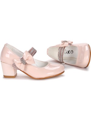 Kiko Kids Cameli Rugan Günlük Kız Çocuk 4 Cm Topuklu Abiye Ayakkabı