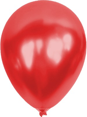 Kikajoy Ki̇kajoy Metali̇k Balon Baskisiz 100 'lü  Kirmizi