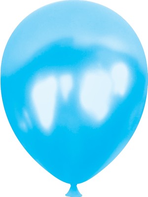 Kikajoy Ki̇kajoy Metali̇k Balon Baskisiz 100 'lü  Açik Mavi̇