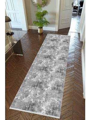 10 Post Online Yolluk Doku Gri Kaymaz Kesme Yıkanabilir Ince Dijital Baskı Koridor Halısı