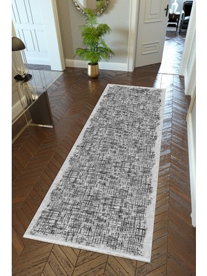 10 Post Online Yolluk Doku Gri Siyah Kaymaz Kesme Yıkanabilir Ince Dijital Baskı Koridor Halısı