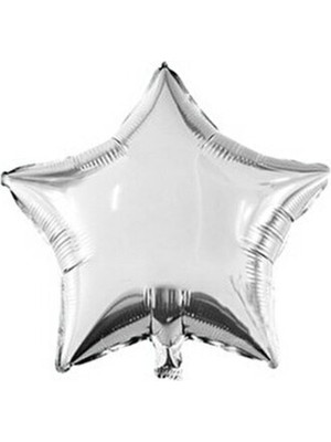 Dipak Parlak Yıldız Şekil Gümüş Folyo Balon (1 Adet)