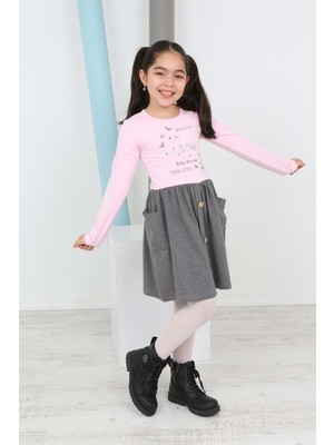 Toontoy Kids Toontoy Kız Çocuk Beauty Love Baskılı Elbise