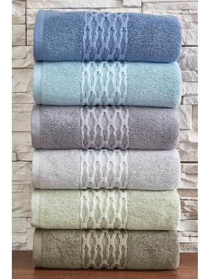 Dantela Pamuk 70X140CM 6'lı Banyo Havlu Seti - Kod 9041