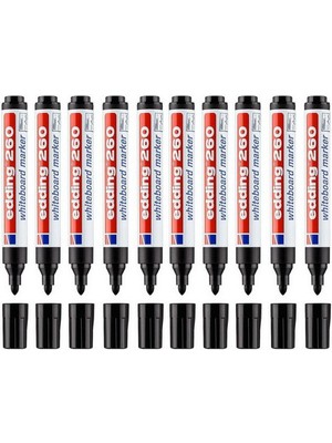 Edding Siyah 260 Yazı Tahtası Kalemi 10"lu Kutu