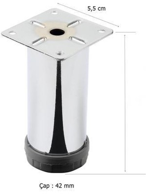 Azm Hırdavat Metal Ayak Krom 42 mm 10 cm