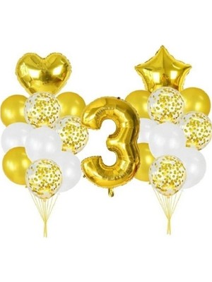 Dipak Gold Renk 3 Yaş Balon Seti
