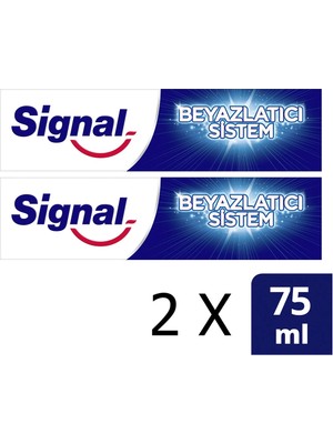 Signal Beyazlatıcı Diş Macunu 2×75 ml Ağız ve Diş Bakımı için Etkili Formül