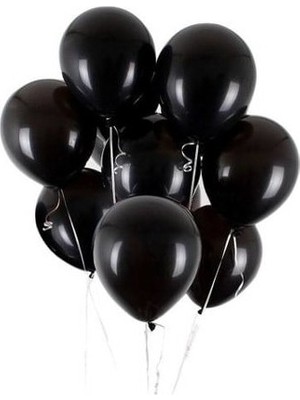 Dipak Siyah Renk Metalik Balon (12 Adet)