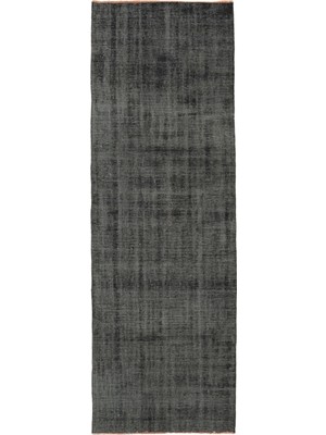 Bespoky Overdyed Siyah 81X246 cm Nostaljik Boyalı Yün-Pamuk El Dokuma Alan Halısı