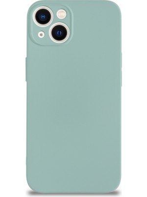 Kzy Apple iPhone 13 Kapak Kamera Korumalı Içi Kadife Lansman Silikon Kılıf - Turkuaz